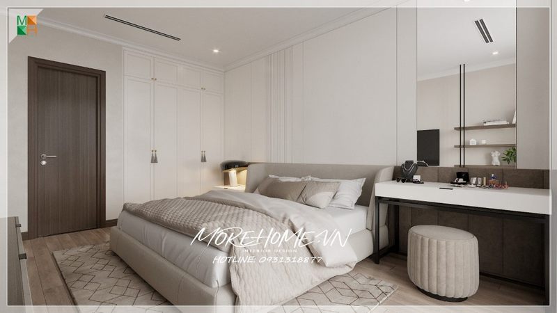 Giường ngủ bọc nỉ hiện đại với tone màu tươi sáng mang sự trẻ trung hiện đại giúp cho không gian phòng ngủ nhẹ nhàng tinh tế tạo sự thoải mái dễ chịu 