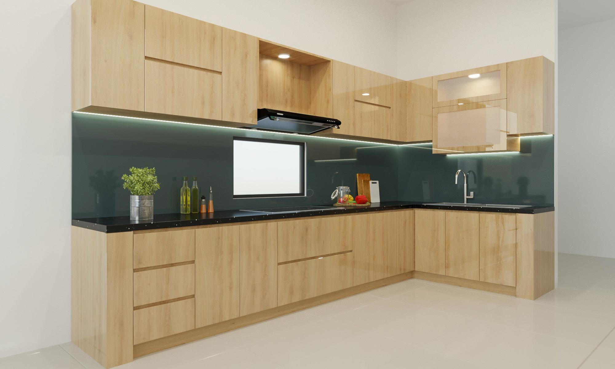 tu bep acrylic bong guong van go